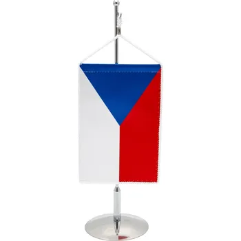 Vlajka Stojánek kovový chromovaný LUX: 30 cm - Jednoramenný - nasunutí, zavěšení