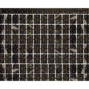 Party dekorace Závěs B&C stars, metalická černá, 100x200 cm
