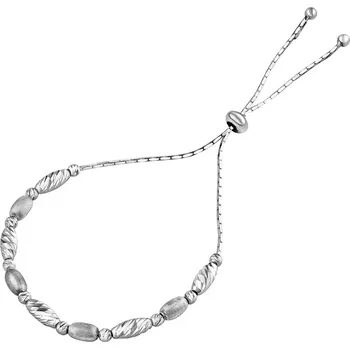 Náramek Stříbrný náramek Elgiva se stříbrnými podélnými kuličkami MSS1682BW