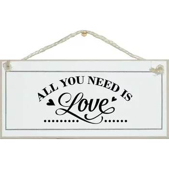 Domovní cedule Crafty Clara Dřevěná Cedula - All You Need Is Love