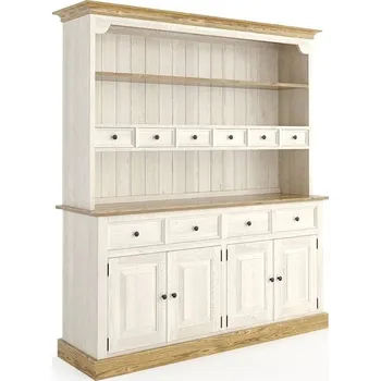 Šatní skříň Kredenc z masivu TOSKANIA POLA Barevné provedení: Bílá - přírodní