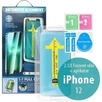 Tvrzené sklo (Tempered Glass) "5D" pro Apple iPhone 12 - 2,5D + aplikátor - 0,3mm