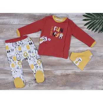 Kojenecká souprava 3 dílná sada oblečeni pro miminko Funny 74