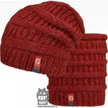 Pletená čepice a nákrčník Dráče - Etna 10, terakota Barva: Hnědá, Velikost: 52-54