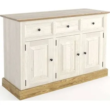 Šatní skříň Komoda z masivu TOSKANIA ZENIT Barevné provedení: Bílá - tmavě hnědá 22-25