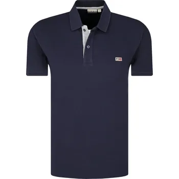 Pánské tričko Napapijri Polokošile MARINE | Barva:tmavě modrá | Velikost:M