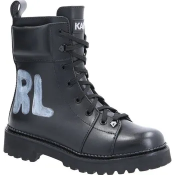 Pánská zimní obuv Karl Lagerfeld Kůžoné kotníkové boty KADET | Barva:černý | Velikost:36