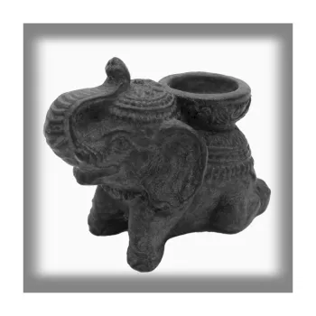 Svícen Ex Herbis AHDL Betonový Svícen-Kadidelnice Slon černý 140 x 90 x 120 mm