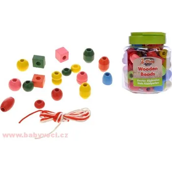 Dětské navlékací korálky Dětské dřevěné korálky navlékací 72 ks v dóze