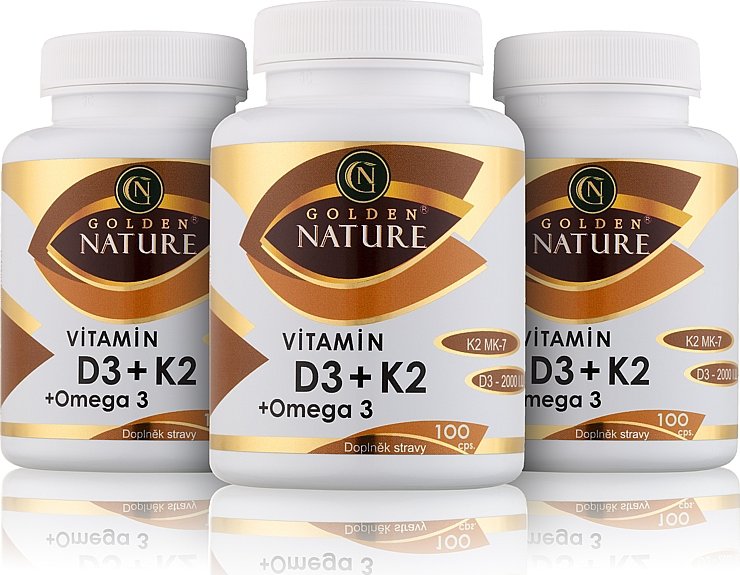 Golden Nature Vitamin D3 + K2 + Omega 3 300 cps. od 1 314 Kč Zbozi.cz