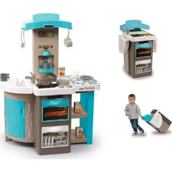 Hračka Kuchyňka skládací Tefal Opencook Bubble Smoby modrá s magickým bubláním kávovarem ledničkou > varianta modrá elektornická