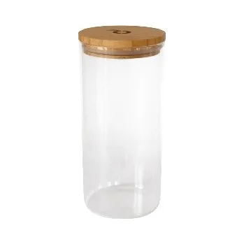 Dóza na potraviny Pandoo Dóza na potraviny z borosilikátového skla s bambusovým víčkem 1300 ml