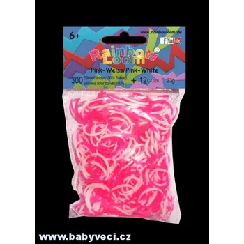 Rainbow Loom ® náhradní gumičky dvoubarevné > varianta růžovo bílá