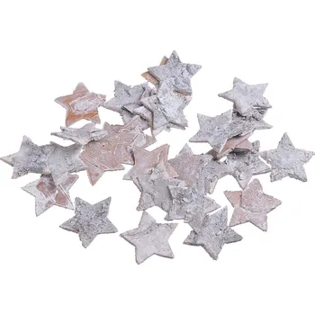 CANEA Dekorace - HVĚZDA, březová kůra 4 cm bělená Kusy: 1 kus