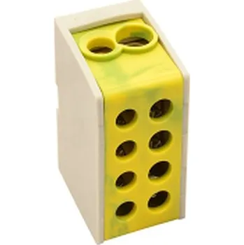 Tracon FLE-16ZS Rozvodná odbočná svorka, zeleno-žlutá, průběžná 2×16mm2 / 2×16mm2, 400VAC, 76A (Tracon FLE-16ZS)