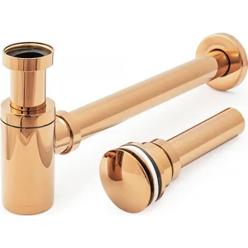 Sifon Rea Umyvadlový Sifon s výpustí Click-clack Rea-a8541 Růžovozlatý