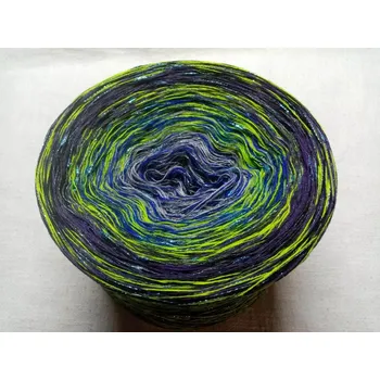 Příze Merino Serena 3-nitka 1200m s nopkovou nitkou (Duhové merino klubko s nopky Serena)