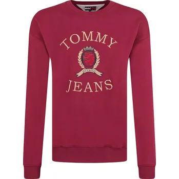 Pánské oblečení Tommy Jeans Mikina TJM CREST M11 | Barva:vínový | Velikost:XL