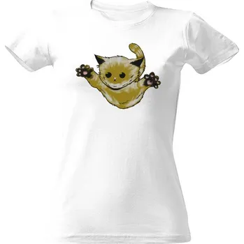 Dámské tričko Tričko s potiskem Letící kočka dámské