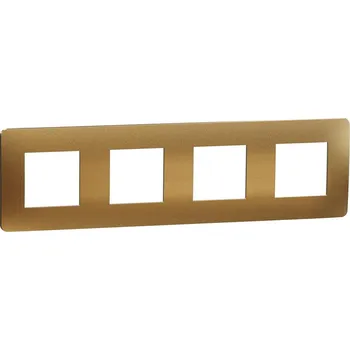vypínač Krycí rámeček NOVÁ UNICA STUDIO METAL čtyřnásobný, Copper/Bílý