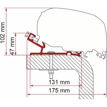 Stínicí technika Adaptér Hymer pro F80 L Fiamma Délka: 600 cm