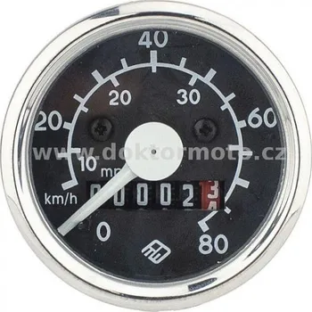 Náhon tachometru Tachometr 80 km/h, ciferník černý (Babetta, Stella) SK