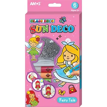 Speciální výtvarná barva AMOS Barvy na sklo Pohádka 6x 10,5 ml + 6 sklíček