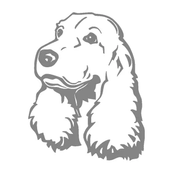 Polep vozidla Pes 181 levá kokršpaněl (17 - šedá) SAMOLEPKA NA AUTO, NÁLEPKA, FÓLIE, POLEP, TUNING, VLASTNÍ TEXT, TISK, AUTOSAMOLEPKY.cz, POLEPY, OBRÁZEK, LOGO, 3D STICKERS