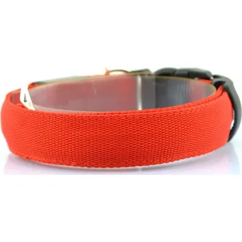 Obojek pro psa OEM Svítící LED obojek pro psy M (37-48cm) Barva: Červená