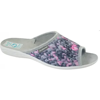 Dámské pantofle Dámské pantofle přezůvky ADANEX SARA 27767 šedorůžové otevřená špička velikost: 36