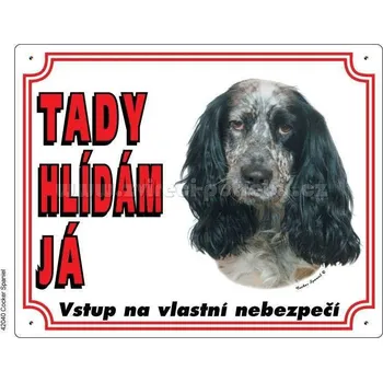 Stickers Výstražná plastová tabulka na plot Anglický kokršpaněl
