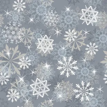 Šusťákovina KENT, potisk, vločka šedý podklad, látka metráž