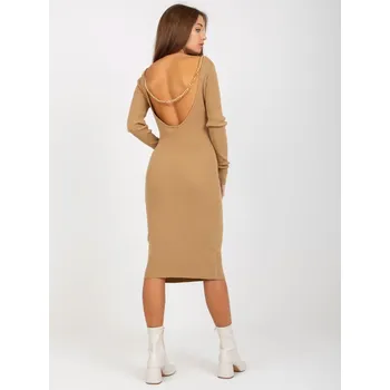 Dámské šaty Šaty s hlubokým výstřihem na zádech Trendy.ING velbloudí EU velikost: L/XL