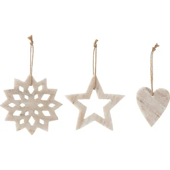 Vánoční dekorace Bloomingville Dekorační ozdoby SET/3ks P.9.5cm mramor