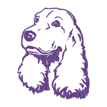 Polep vozidla SAMOLEPKA Pes 181 levá kokršpaněl (87 - Ultra Metalic fialová) NA AUTO, NÁLEPKA, FÓLIE, POLEP, TUNING, VLASTNÍ TEXT, TISK, AUTOSAMOLEPKY.cz, POLEPY, OBRÁZEK, LOGO, SAMOLEPKY