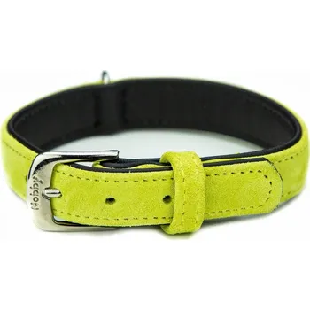 Obojek pro psa Nobby VELOURS obojek ze semišové kůže M 47cm zelená