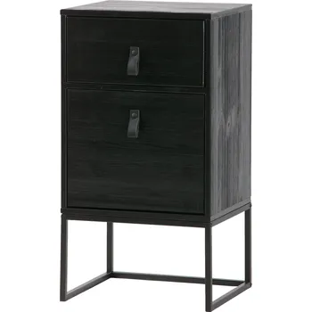 Noční stolek WOOOD Dřevěný noční stolek ZOLA černý 373674-Z