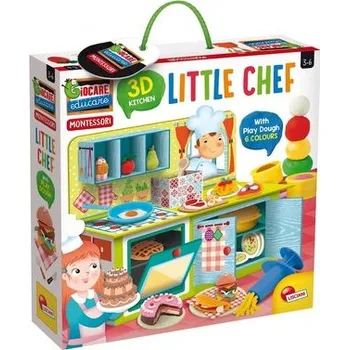 Cizojazyčná kniha Montessori Mały kucharz 3D z modeliną