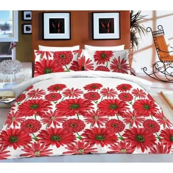 Povlečení Smolka bavlna povlečení Denisa červená 200x220 2x70x90