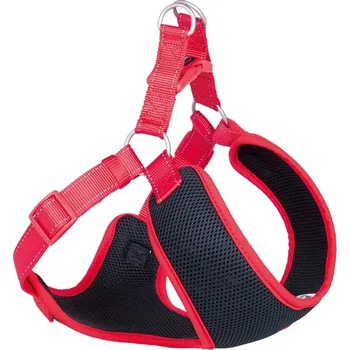 Postroj pro psa Nobby BLACK MESH REFLECT hrudní postroj M červená