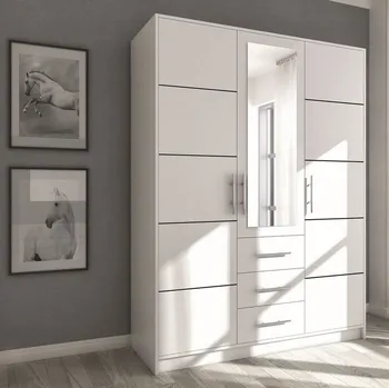 Šatní skříň Skříň Basilio D3 147cm - Skříň kombinovaná třídvéřová se zrcadlem