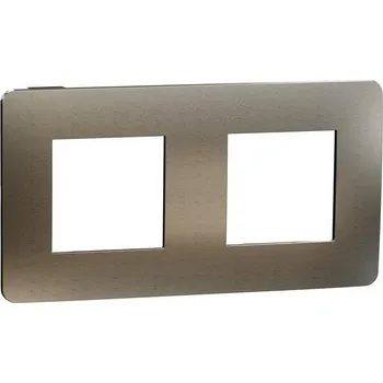 vypínač Unica Studio Metal NU280452M Rámeček dvojnásobný, Bronze/Černý, Schneider Electric