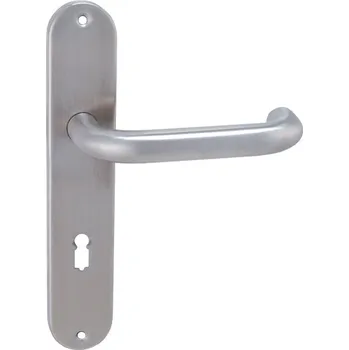 Dveřní kování MP KOVÁNÍ MP - COSLAN - SO Provedení: PZ (vložkový zámek), Povrch: BN - broušená nerez, Rozteč: 72 mm