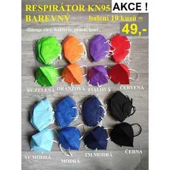RESPIRÁTORY KN95 BAREVNÉ - ČERNÁ