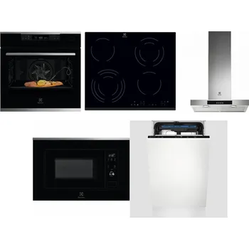 Set domácích spotřebičů ELECTROLUX KOBCS31X + ELECTROLUX EHF6343FOK + ELECTROLUX LFT426X + ELECTROLUX LMS2203EMX + ELECTROLUX EEM23100L