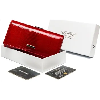 Peněženka Velká dámská kožená lakovaná peněženka Croco (Dámská peněženka )