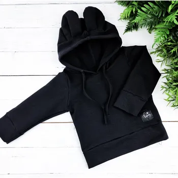 Dívčí mikina Kulišárny Mikina s oušky BLACK VELIKOST: 86(12-18m)