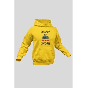 Pánská mikina Pánská mikina Legendy se rodí v únoru Barva: Žlutá, Velikost: M