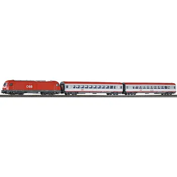 Modelová železnice PIKO 59017 H0 Digitální set - vlak s lokomotivou Rh2016 ÖBB s kolejemi s podložím PI59017