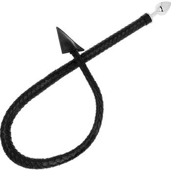 Anální kolík OhMama Fetish Devil's Tail Leather & Metal Butt Plug 7cm